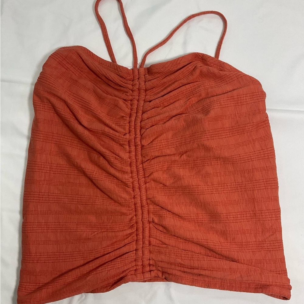 Anthropologie Coral Pilcro Ruched Ribbed Halter Size 1xplus (Originally $58) New